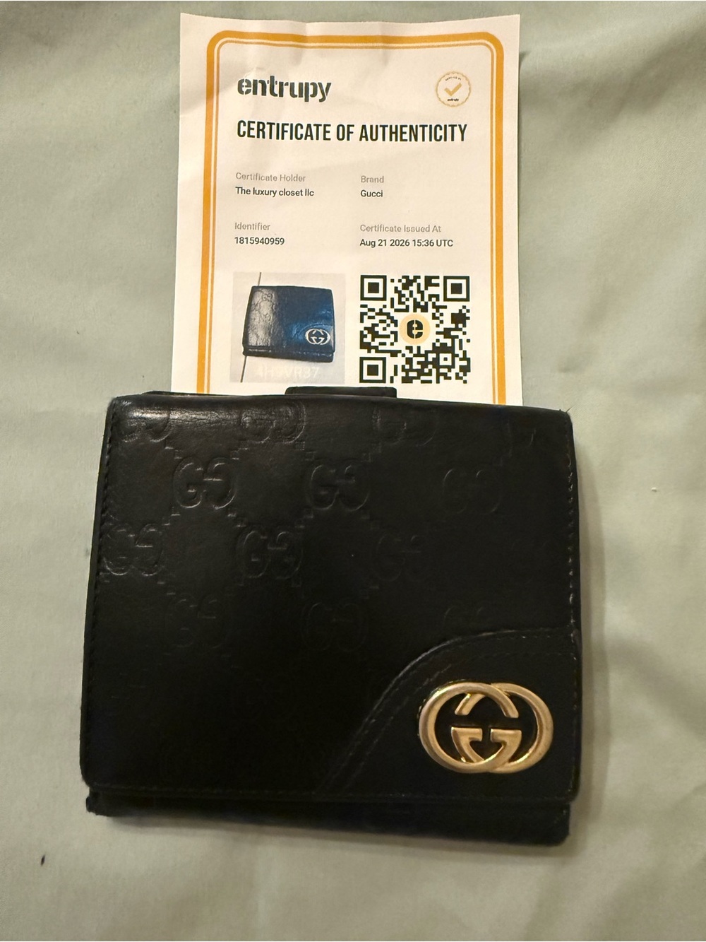 Gucci Black Guccissima Leather Wallet-COA